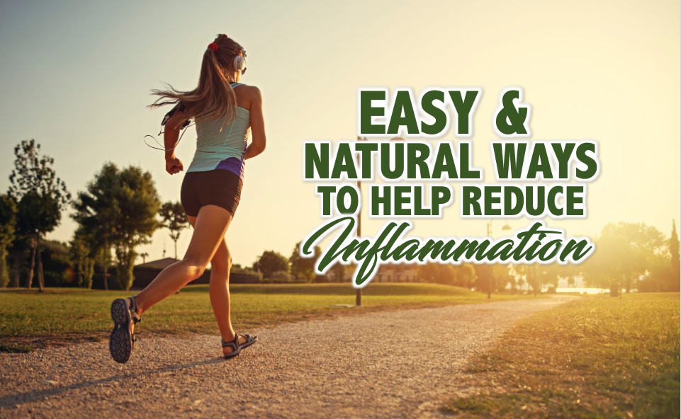 a girl running with a text Easy & Natural ways o help reduce inflammation