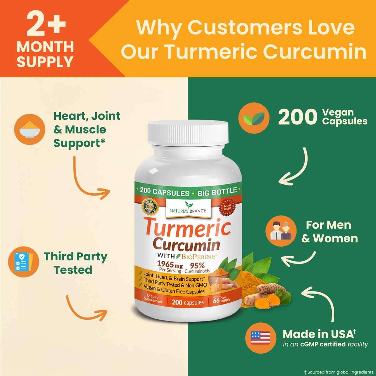 Turmeric Curcumin with BioPerine® 1965mg (95% Standardized Curcuminoids)