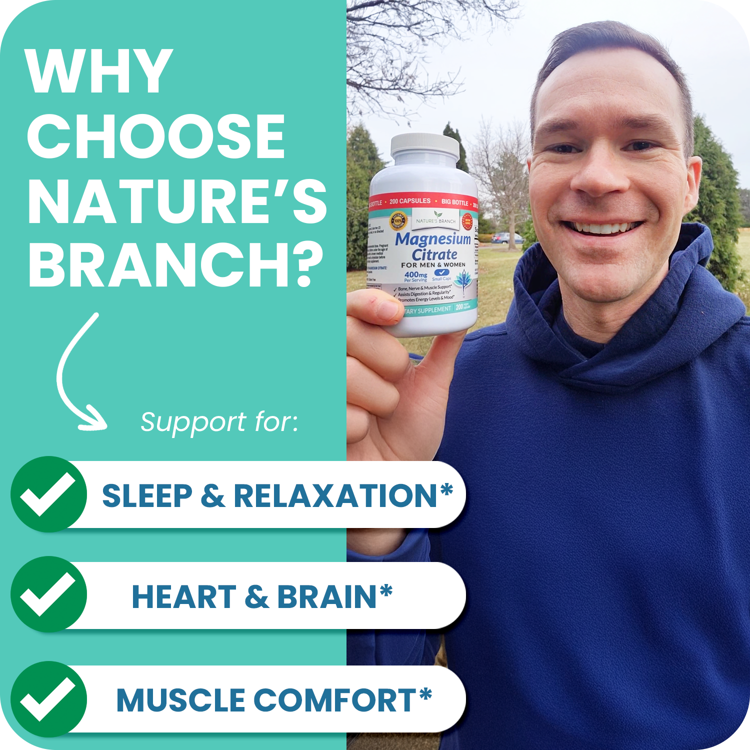 Magnesium Citrate 400mg (Sleep, Heart Health, Digestion & Nerves