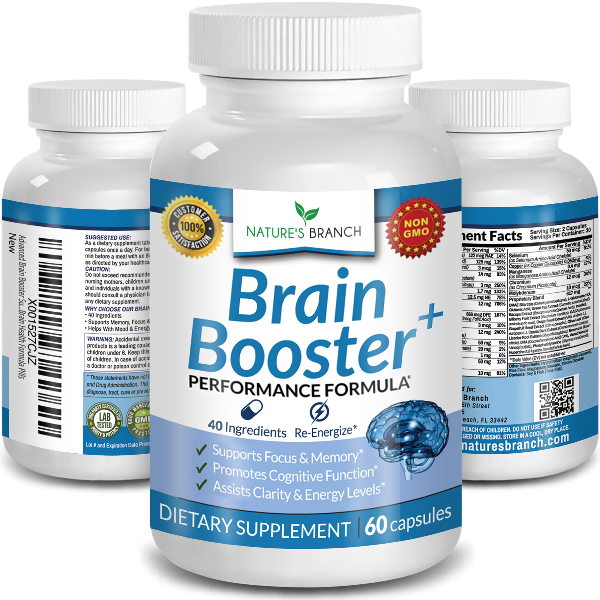 Brain Booster+ For Memory, Focus & Clarity - Nature's Branch
