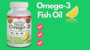 Nature's Branch Omega 3 Fish Oil video showing the benefits of the productsupplement bottles